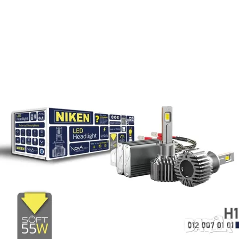 LED крушки Niken NOVA SOFT H1 55W 6500K комплект 2 броя