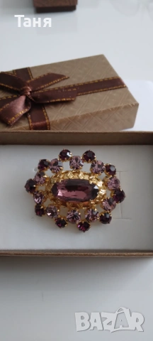 Чешка винтидж брошка, снимка 2 - Други - 54060969