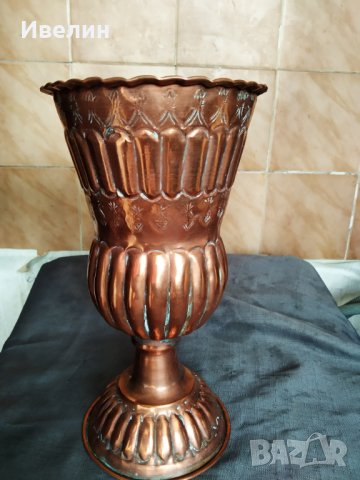 медна кашпа, снимка 2 - Антикварни и старинни предмети - 30419249