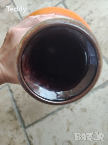 Винтидж остъклена керамична ваза от Bay Keramik, Германия, снимка 4 - Антикварни и старинни предмети - 52318260