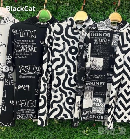 Дамска Блуза С Надписи, снимка 2 - Блузи с дълъг ръкав и пуловери - 44186069