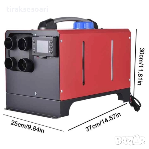 Дизелова суха печка 8kW 12V/24V с куфар и алуминиево ядро – преносимо отопление за каравана и къмпин, снимка 3 - Аксесоари и консумативи - 51701569