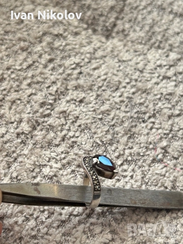Сребърен пръстен с гранат 17.7мч, снимка 5 - Пръстени - 52940927
