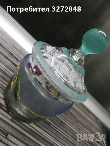 Стъклена захарница/рисувана/, снимка 3 - Аксесоари за кухня - 42065355