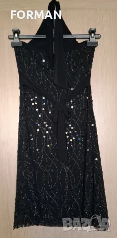 Черна рокля с отворен гръб цялата в пайети, снимка 12 - Рокли - 48121660