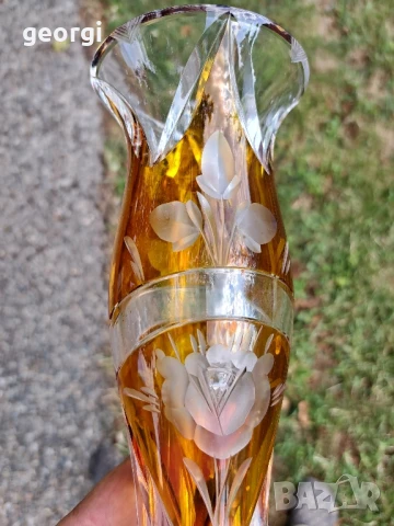 двуцветна кристална ваза Bohemia , снимка 7 - Вази - 50866019