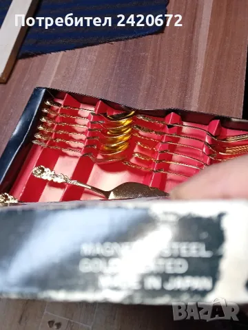  комплект  позлатени вилички и лъжички, снимка 4 - Аксесоари за кухня - 48296953