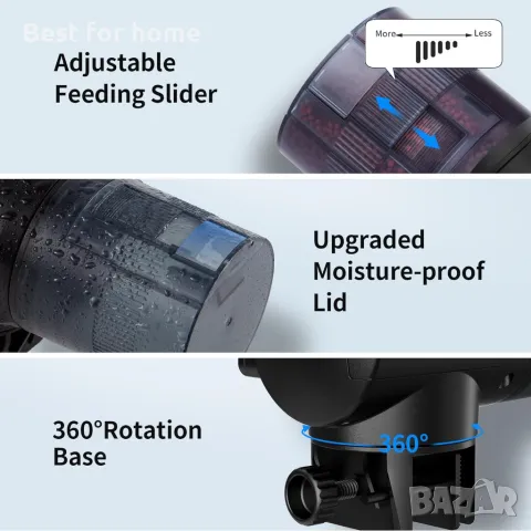 Автоматична хранилка за риби AOYAR, снимка 6 - Оборудване за аквариуми - 47731859