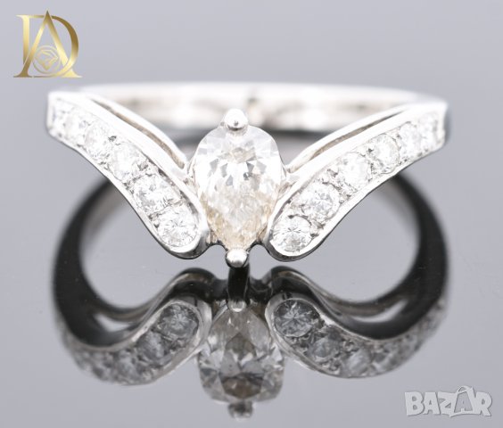 Нов Златен Пръстен с 0.86кт Естествени Диаманти, снимка 6 - Пръстени - 42862961