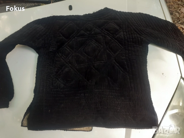 Стара възрожденска връхна дреха антерия носия - черно кадифе, снимка 3 - Антикварни и старинни предмети - 51596722