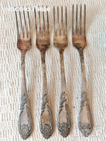 Оригинални Руски Соц СССР Мелхиор Дълбоко Посребрени Вилици