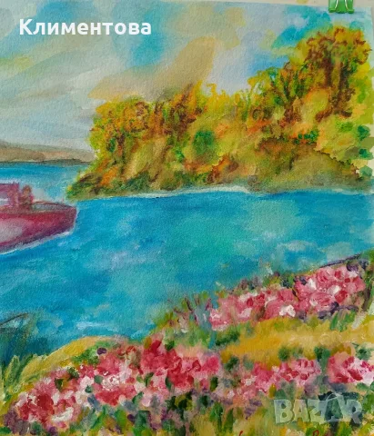 Картина "Синята лагуна", снимка 5 - Картини - 56322581