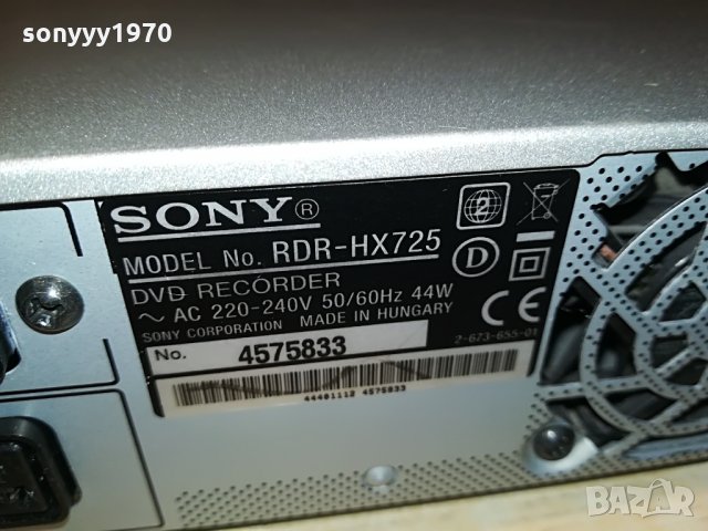 sony rdr-hx725 hdd/dvd recorder, снимка 17 - Плейъри, домашно кино, прожектори - 29121644