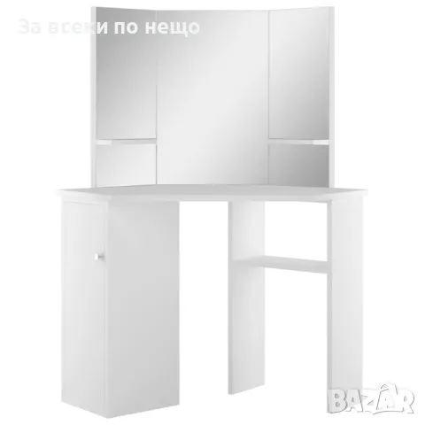 Ъглова козметична тоалетка за гримиране, бяла Код P61, снимка 3 - Тоалетки - 49145463