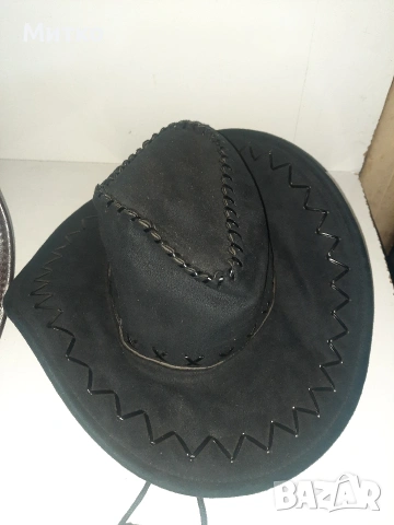 Кожена каубойска шапка, снимка 6 - Шапки - 53078112