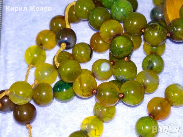 ШАРМАНТНА СКЪПОЦЕННА ХЕНД МЕЙД АРТ ОГЪРЛИЦА ЗЕЛЕН МРАМОРЕН НЕФРИТ и САНДАЛОВО ДЪРВО 26059, снимка 3 - Колиета, медальони, синджири - 40684831