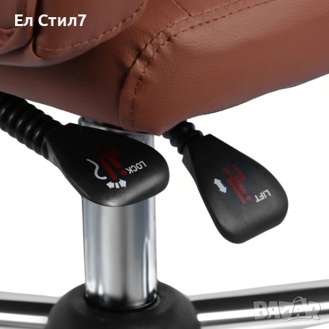 Ергономичен офис стол с лумбална опора от еко кожа – комфорт за дълги часове без болки, снимка 12 - Столове - 53157473