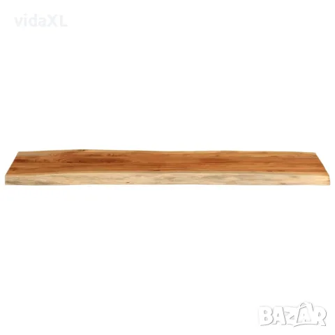 vidaXL Плот за маса, 110x40x3,8 см, правоъгълен, акация масив, жив ръб, снимка 2 - Етажерки - 56147297