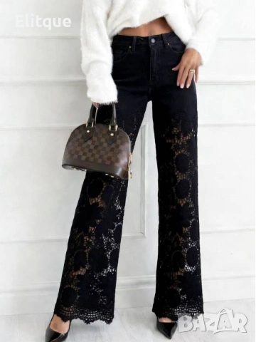 дънки с дантелен акцент , снимка 2 - Дънки - 53192902