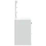 vidaXL Тоалетка с LED лампи, бяла, 90x42x132,5 см, снимка 6