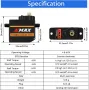 HAWK'S WORK Micro Servo 9g,комплект мотор с метална предавка за ръка на робот,(Emax ES08MA II),2 бр, снимка 3