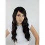 Дълга черна на вълни със светлокестеняви кичури, с бретон перука Лена, снимка 2
