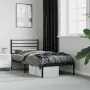 vidaXL Метална рамка за легло с горна табла, черна, 75x190 см, снимка 2
