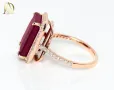 Нов Златен Пръстен с 7.47кт Естествен Рубин и 0.26кт Естествени Диаманти, снимка 3