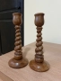 Дървен свещник, комплект от два броя, снимка 1