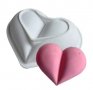 3D Разполовено Сърце с силиконов молд форма за кекс десерт сладкиш, снимка 1 - Форми - 37441856