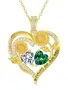 Колие Double Birthstone със Слънчогледи, сърце-подвес и надпис „You Are My Sunshine“, снимка 2