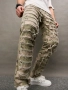 Нови камуфлажни военни дънки панталони нарязани деним карго Л, снимка 4