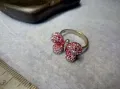 СКЪПОЦЕНЕН СРЕБЪРЕН ПРЪСТЕН ПЕПЕРУДА СРЕБРО 925 с РОЗОВ ЕМАЙЛ и РАЗНОЦВЕТНИ КАМЪНИ 47981, снимка 9