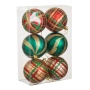 Коледни топки червено-зелено-шампанско Ø8 см, 6 бр._1241034, снимка 2