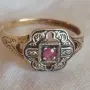 Лот от пръстени със скъпоценни камъни. Сребро с позлата., снимка 5