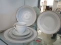 Порцеланов сервиз за храна  със златен или със сребърен кант - 19 части, снимка 4
