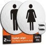 Нови 2 броя Стилни WC знаци тоалетна 75×75mm с 3M лента - мъже и жени Ресторант Офис