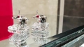Van Cleef & Arpels VCA Silver Diamonds Clips Vintage Alhambra Дамски Обеци, снимка 13