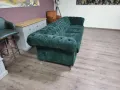 Голям зелен диван от плат Честърфийлд - четворка, снимка 4