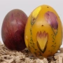 Великденски яйца от пчелен восък с цветя, снимка 3