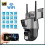КОМПЛЕКТ + 64GB карта PTZ Двойна IP камера P-11 WIFI, ICSEE, 6MP, снимка 3