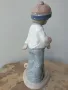 2бр Leonardo статуетки/ЛЕОНАРДО английска порцеланова фигура/ангел-момче с куче-момиче с цветя, снимка 3