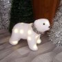 2501 Светеща коледна фигура Бяла мечка с Led светлини, 19x22cm