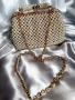 Дамска чанта и перли и метална рамка , снимка 6