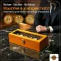 NOVARIUM кутия за часовници от масивно дърво със стъклен капак, снимка 8