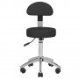 Козметичен/фризьорски стол - табуретка с облегалка AM-304 - 50/64 см - бяла/черна, снимка 11