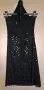 Черна рокля с отворен гръб цялата в пайети, снимка 12