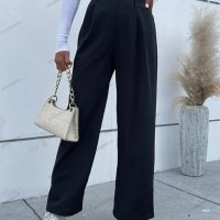 Дамски моден едноцветен ежедневен панталон с висока талия - 023 , снимка 3 - Панталони - 42194476