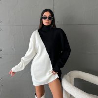 Блузон - черно бял, снимка 1 - Блузи с дълъг ръкав и пуловери - 42379217