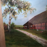 Картини рисувани,,АКВАРЕЛ" стари в дървени рамки., снимка 9 - Картини - 40140501